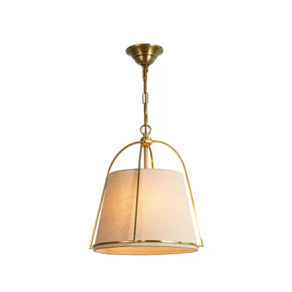 Vintage Fabric Drum Chandelier for Dining Room Decor Image - 5