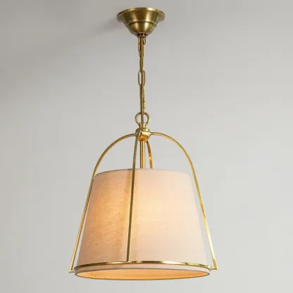 Vintage Fabric Drum Chandelier for Dining Room Decor Image - 6