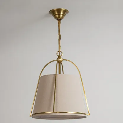 Vintage Fabric Drum Chandelier for Dining Room Decor Image - 7