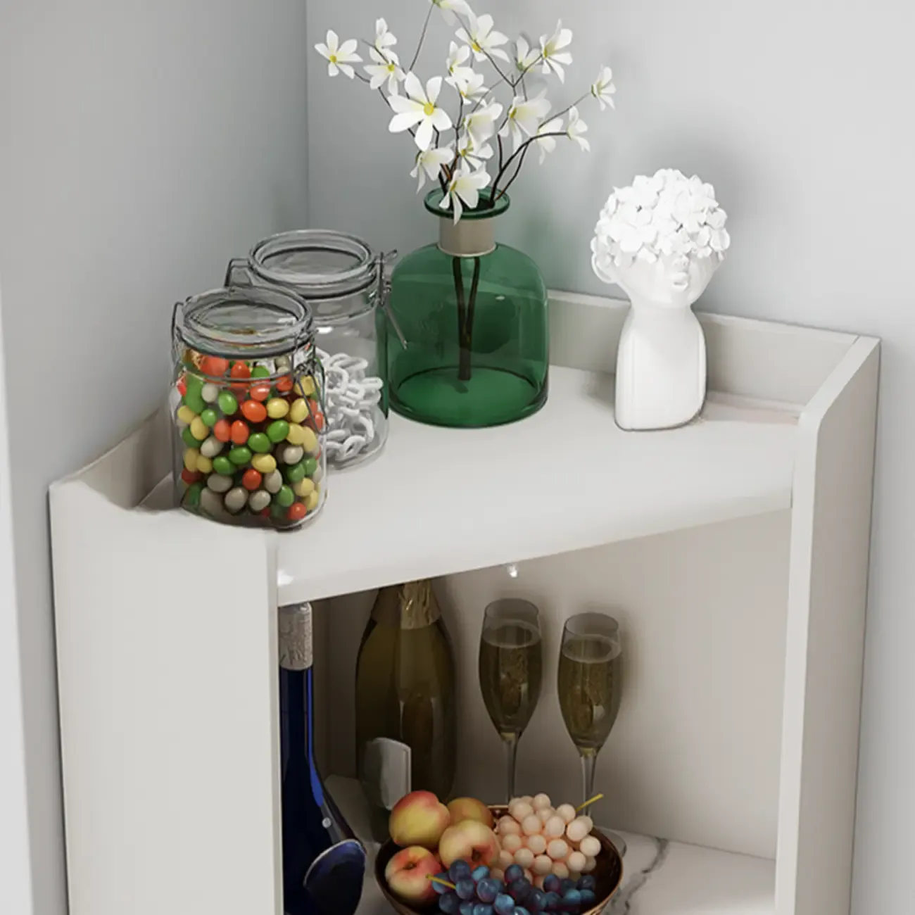 Wooden Lighting Kitchen Cabinet with Free-Standing Design  Image - 11