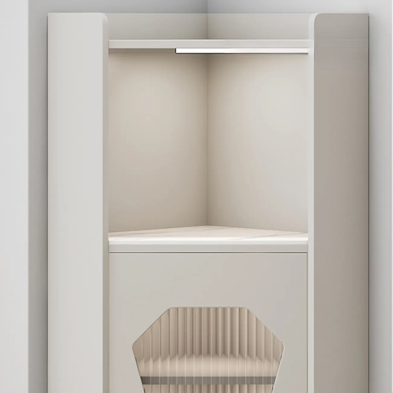 Wooden Lighting Kitchen Cabinet with Free-Standing Design  Image - 13 | homeyfad