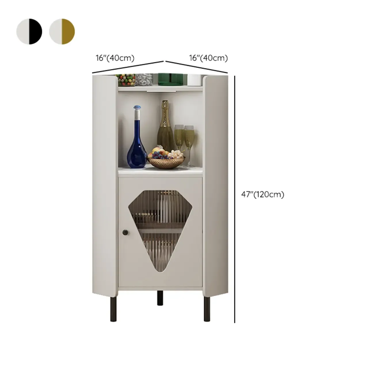 Wooden Lighting Kitchen Cabinet with Free-Standing Design  #size