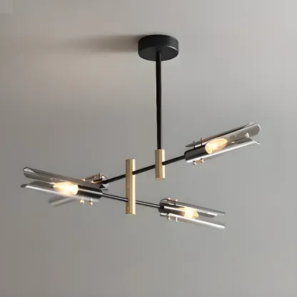 Modern Industrial Linear Chandelier with Adjustable Height Image - 5