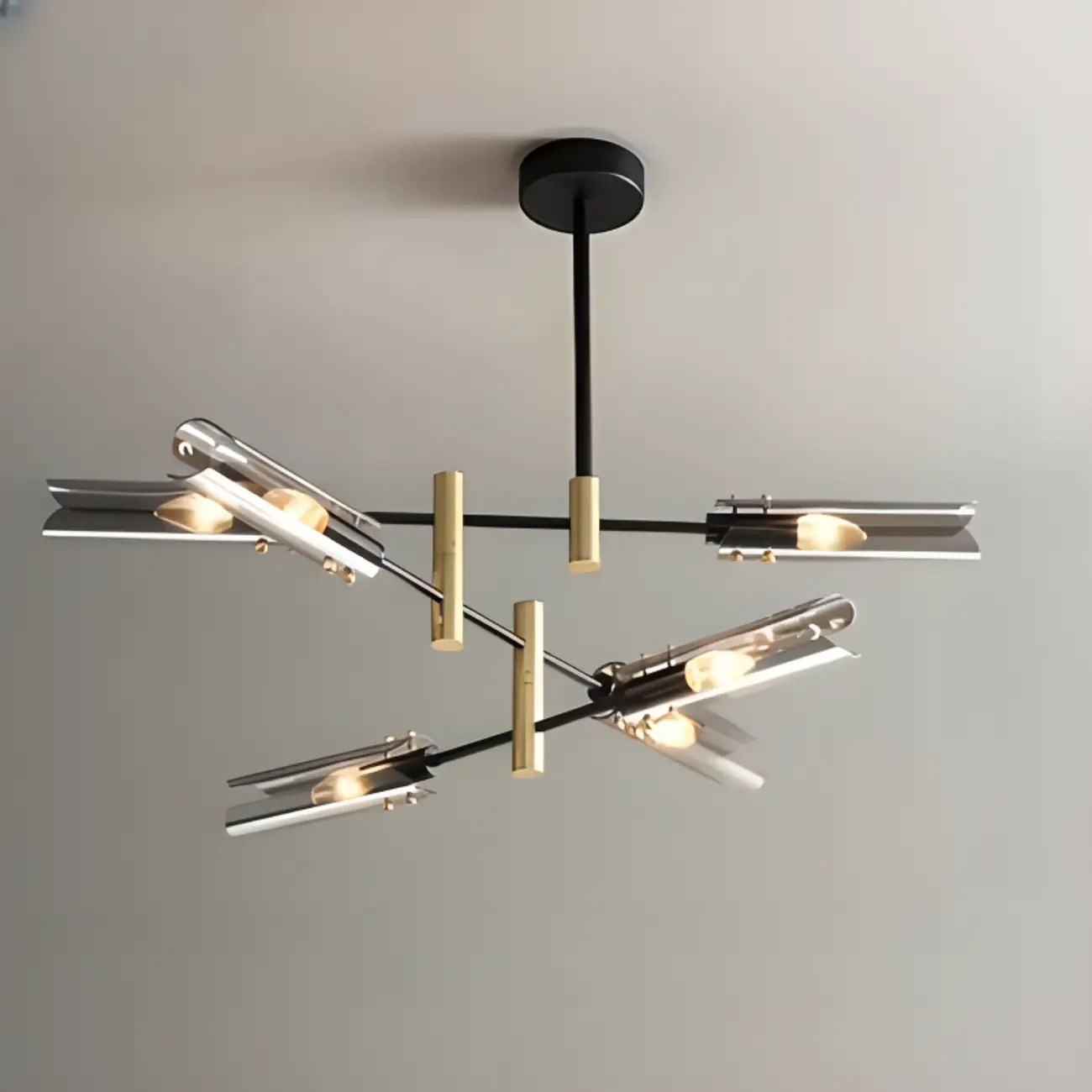 Modern Industrial Linear Chandelier with Adjustable Height Image - 6 | homeyfad