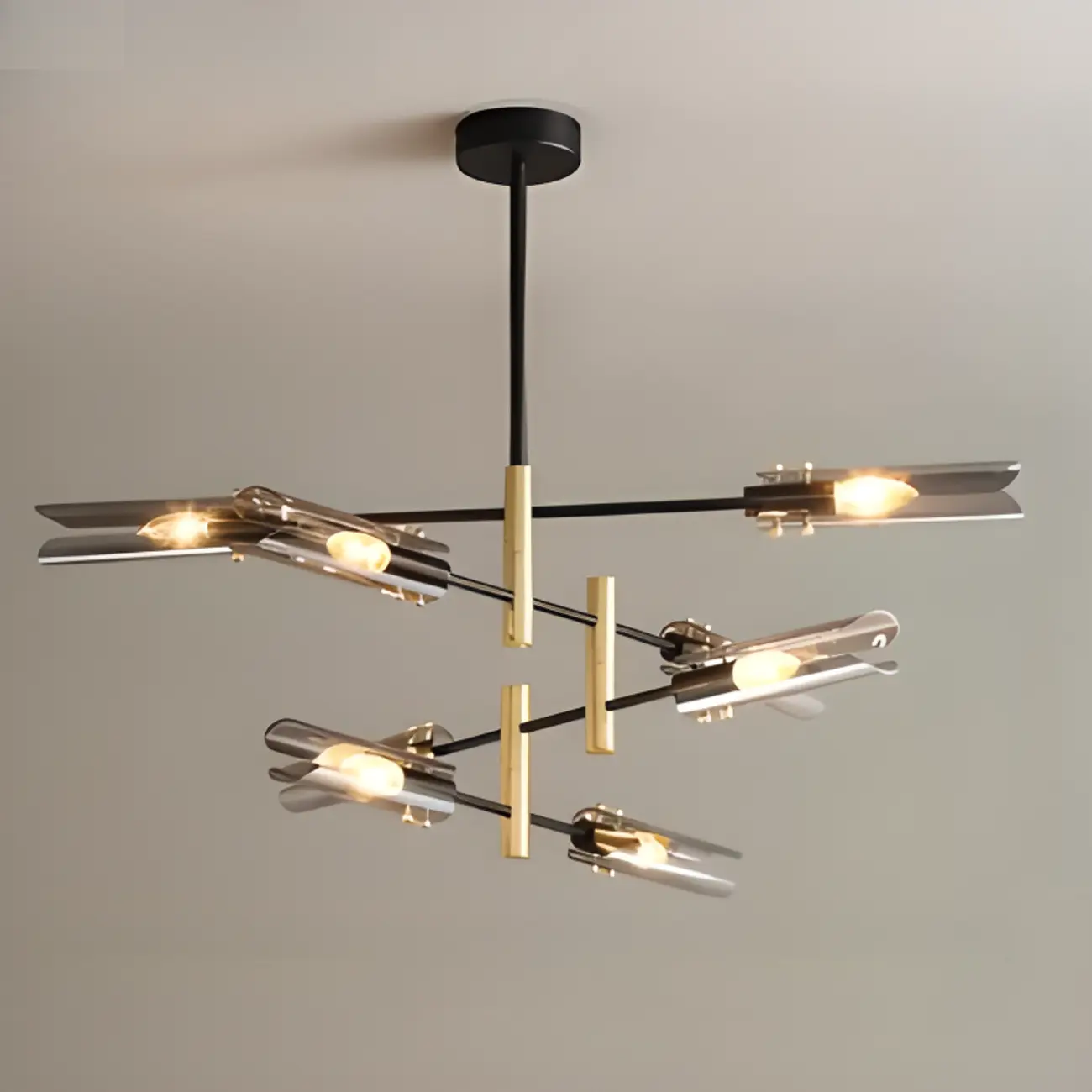 Modern Industrial Linear Chandelier with Adjustable Height Image - 7 | homeyfad