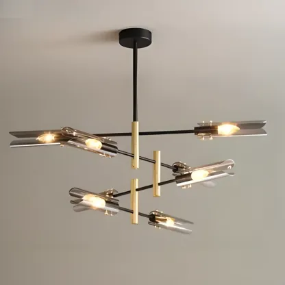 Modern Industrial Linear Chandelier with Adjustable Height Image - 7