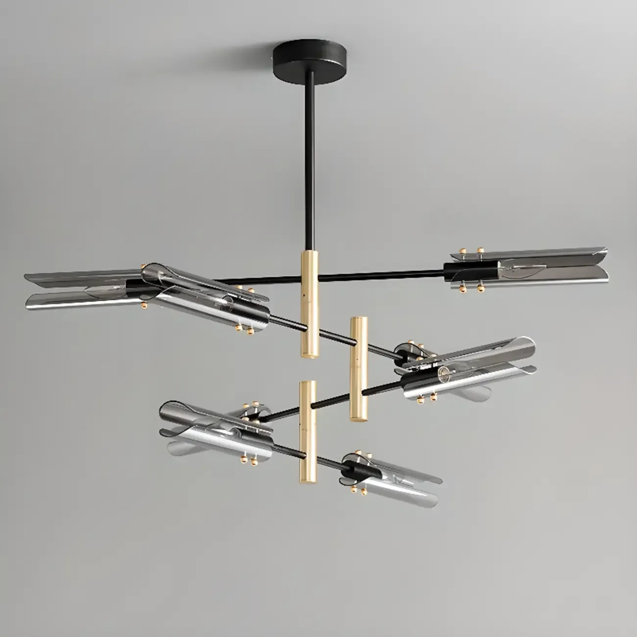 Modern Industrial Linear Chandelier with Adjustable Height Image - 8