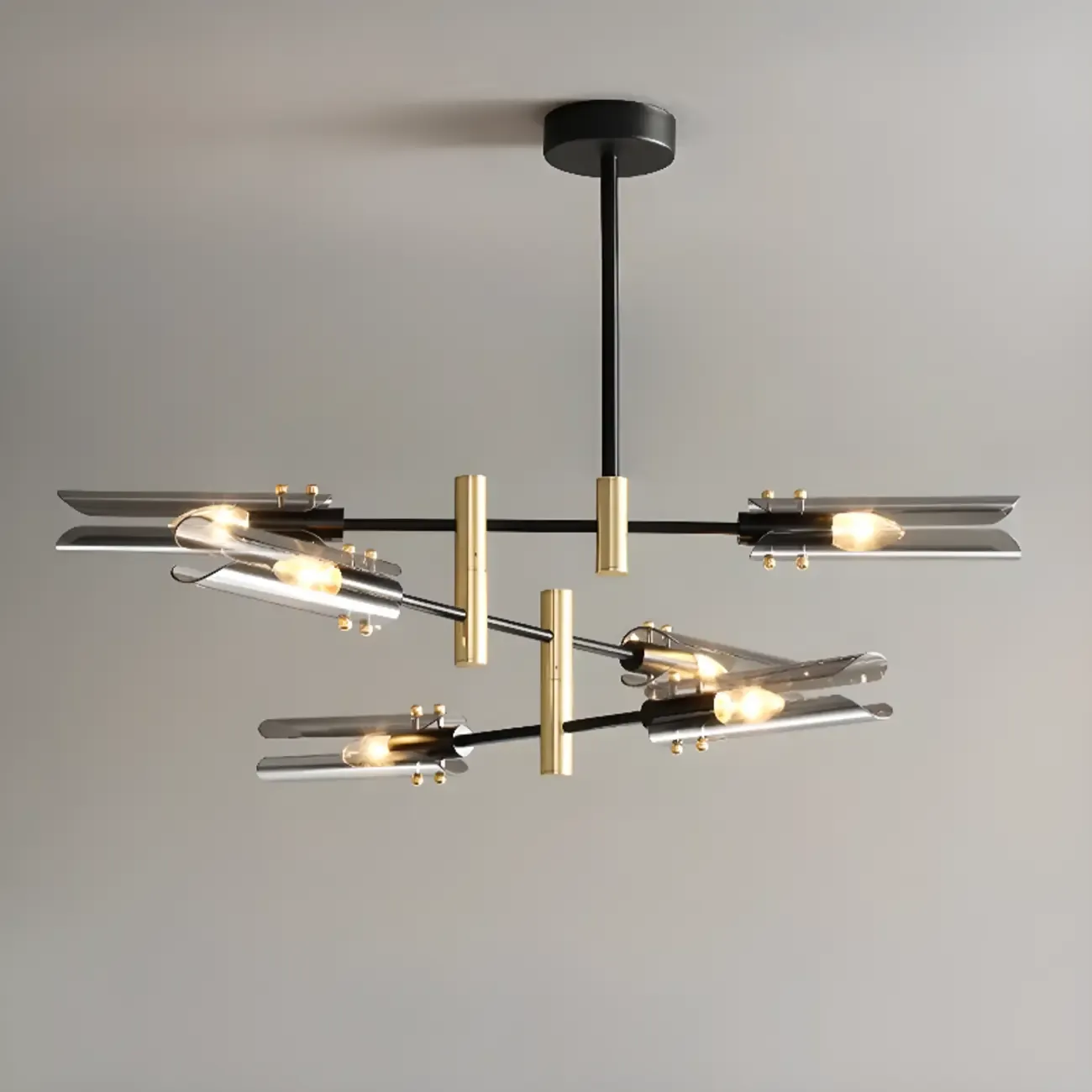 Modern Industrial Linear Chandelier with Adjustable Height Image - 9