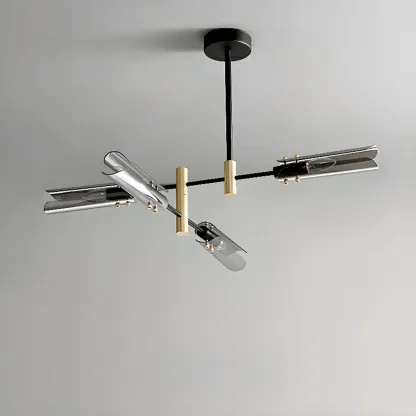 Modern Industrial Linear Chandelier with Adjustable Height Image - 10