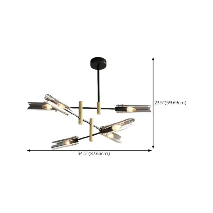 Modern Industrial Linear Chandelier with Adjustable Height Image - 14