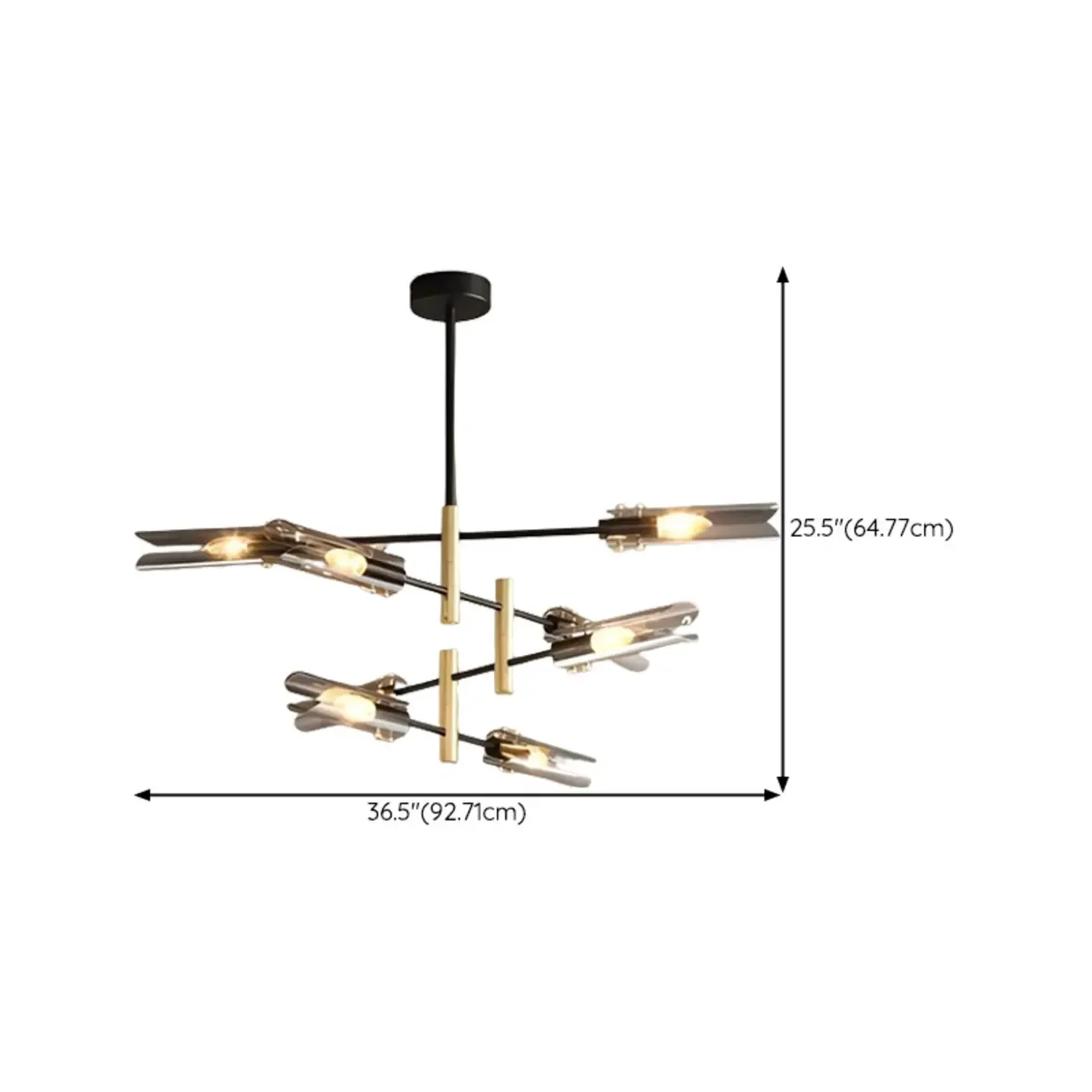 Modern Industrial Linear Chandelier with Adjustable Height Image - 15