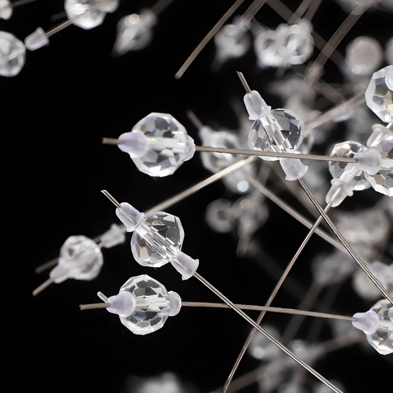 Modern Crystal Round Chandelier with Starburst Design  Image - 9 | homeyfad