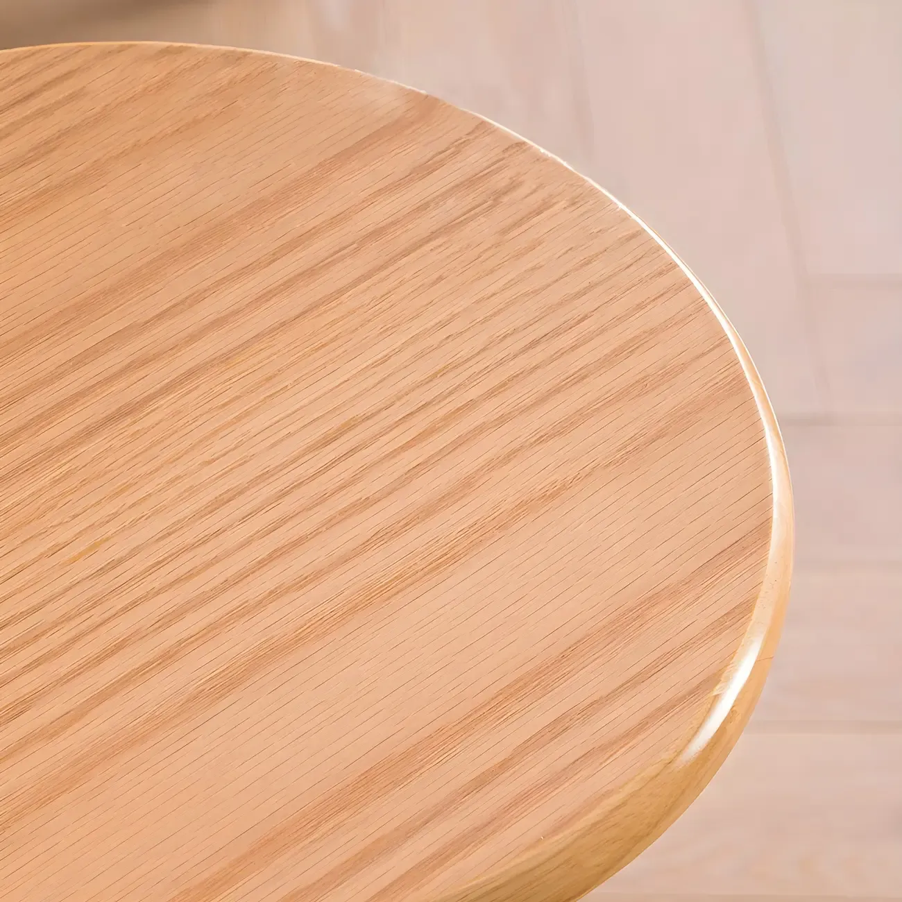 Adjustable Brown Wooden Swivel Backless Bar Stools Image - 12