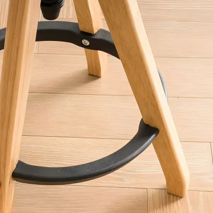 Adjustable Brown Wooden Swivel Backless Bar Stools Image - 14