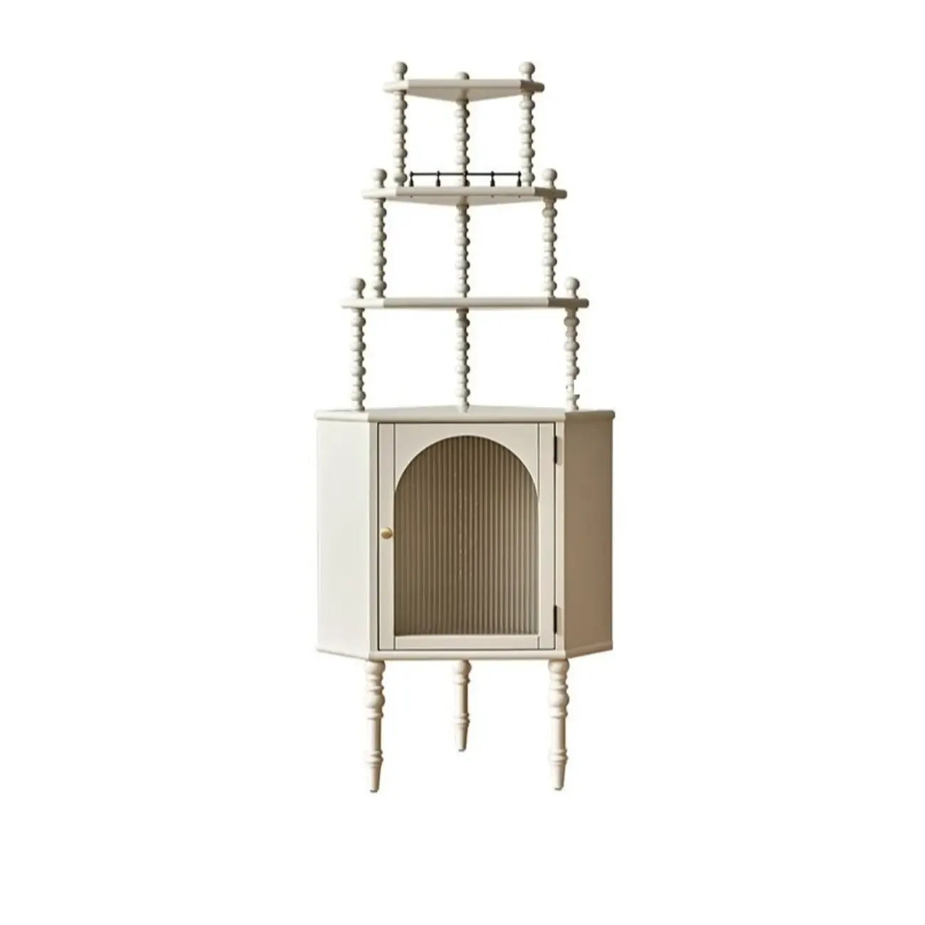 Elegant Corner Accent Cabinet with Glass Door & 3-Shelf Image - 5