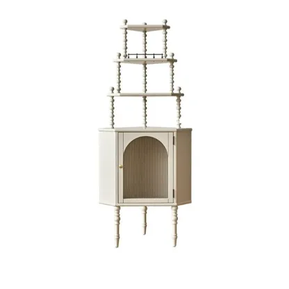 Elegant Corner Accent Cabinet with Glass Door & 3-Shelf Image - 5