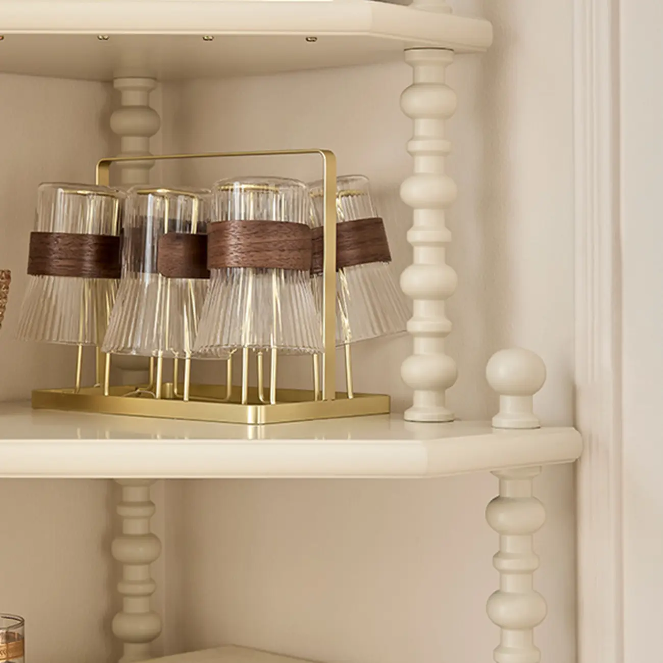 Elegant Corner Accent Cabinet with Glass Door & 3-Shelf Image - 8 | homeyfad