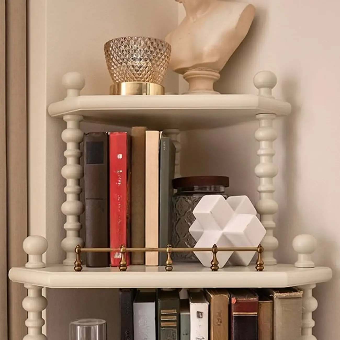 Elegant Corner Accent Cabinet with Glass Door & 3-Shelf Image - 9