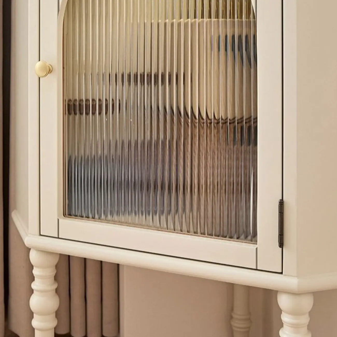 Elegant Corner Accent Cabinet with Glass Door & 3-Shelf Image - 10 | homeyfad