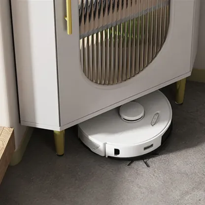 Freestanding Indoor Corner Cabinet with Glass Door and Light Image - 10