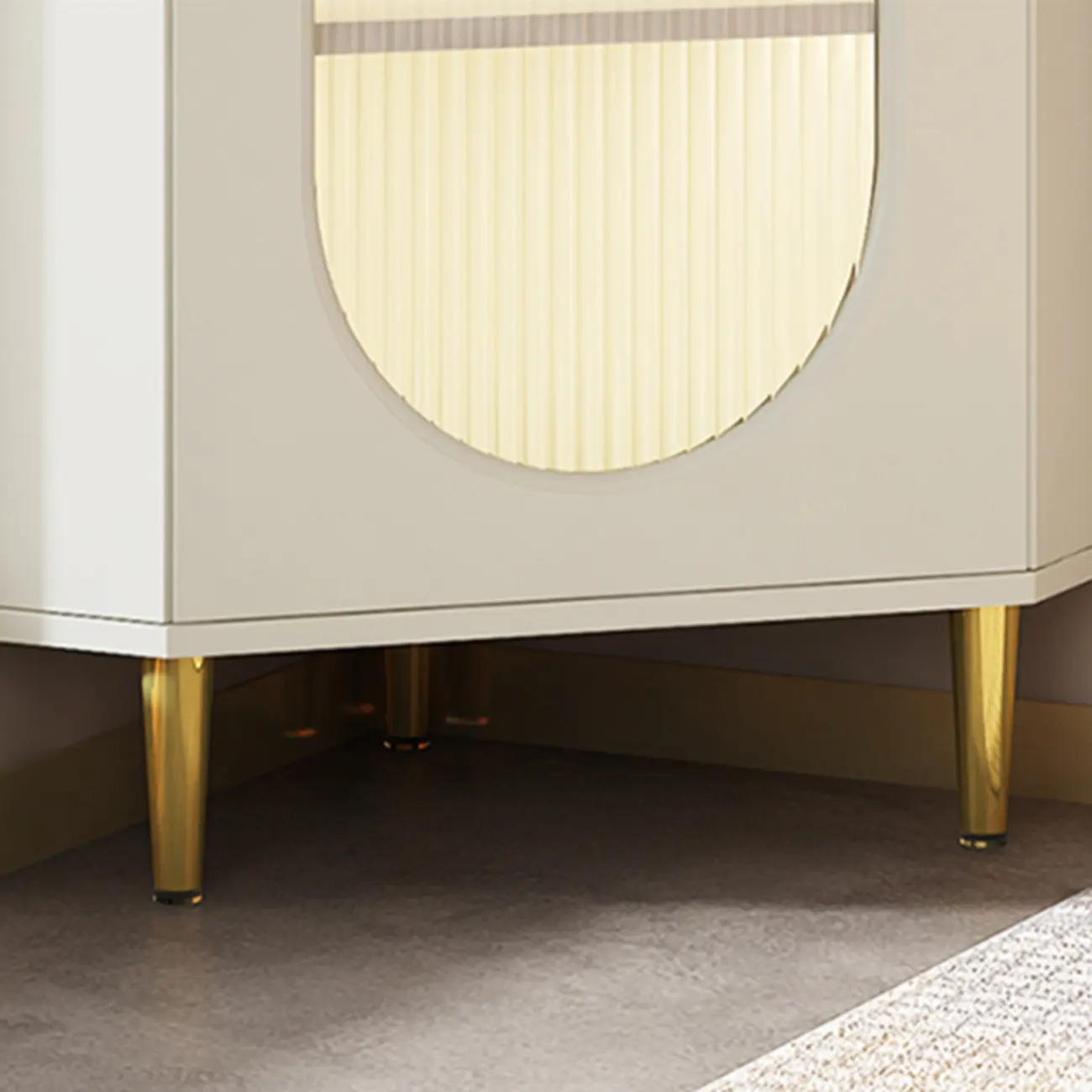 Freestanding Indoor Corner Cabinet with Glass Door and Light Image - 12 | homeyfad