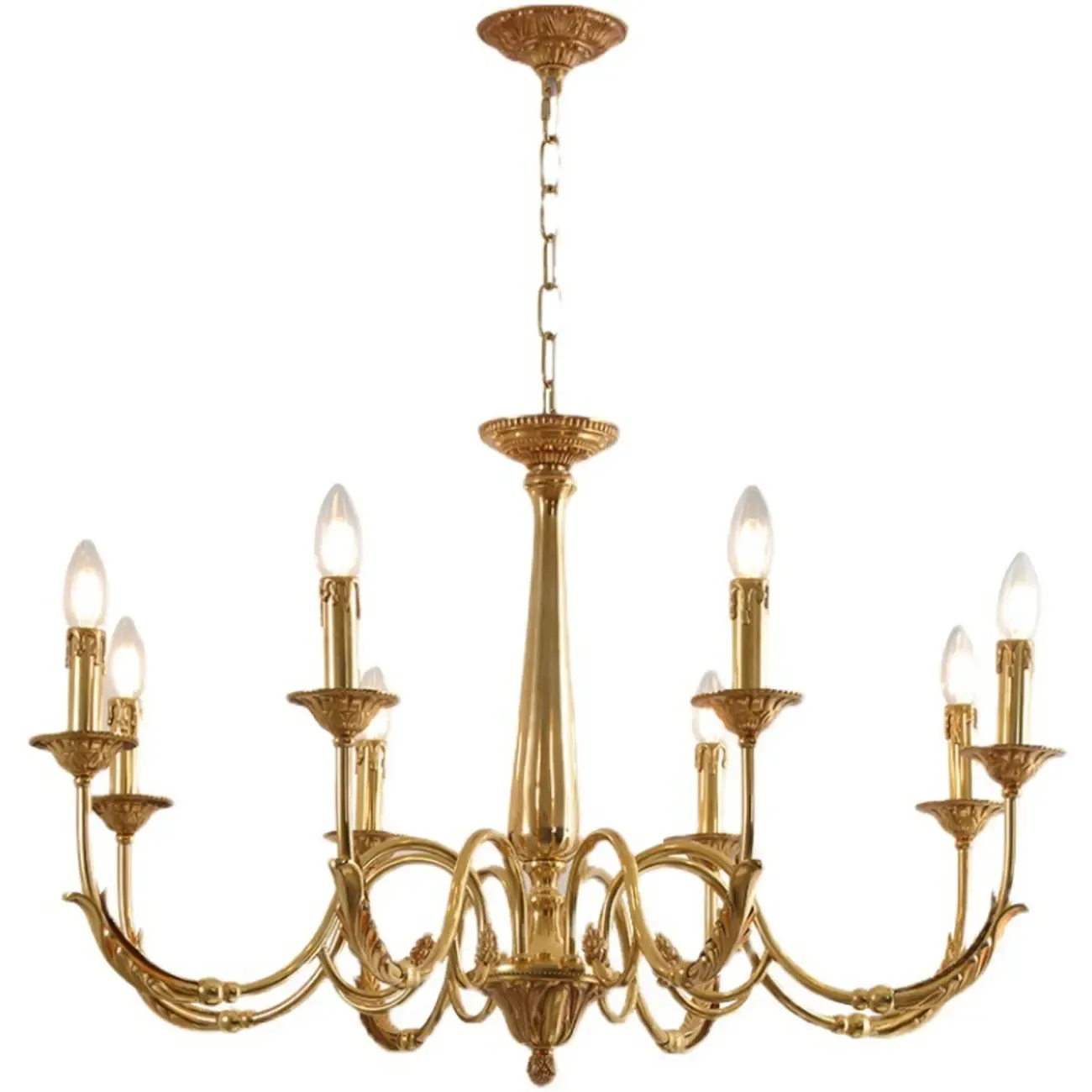 Vintage Brass Candelabra Chandelier for Living Room Image - 5