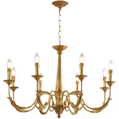 Vintage Brass Candelabra Chandelier for Living Room Image - 5
