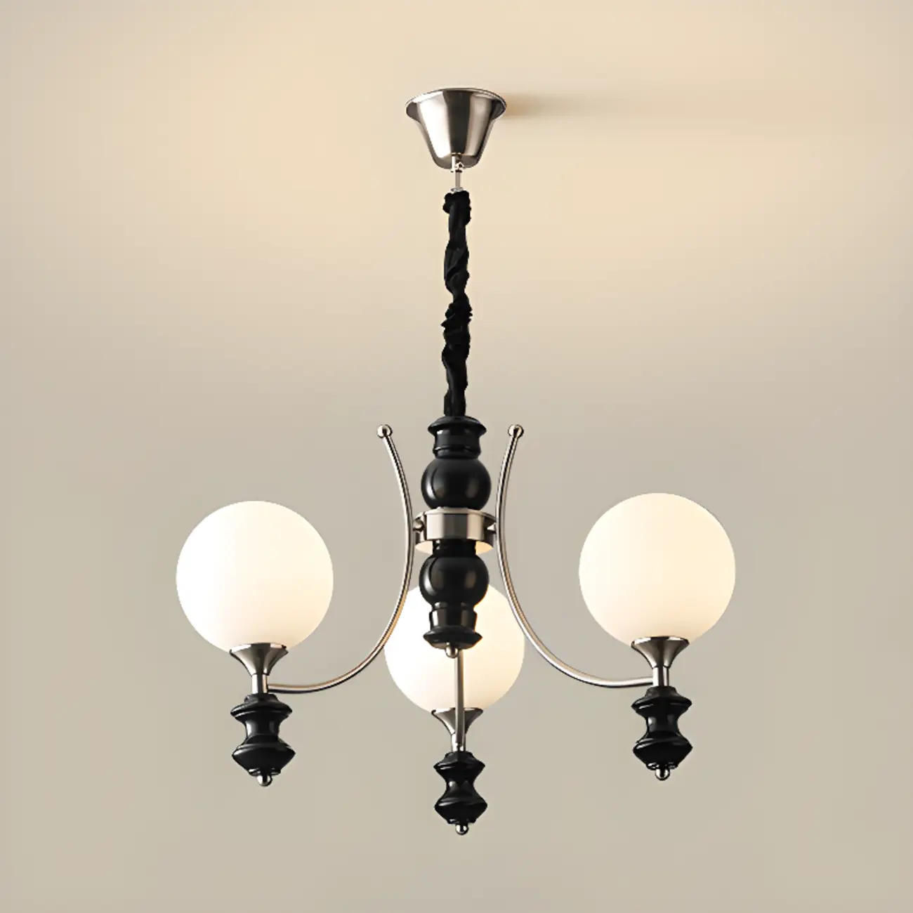 Multi-Light Globe Chandelier with White Glass Shades Image - 2 | homeyfad