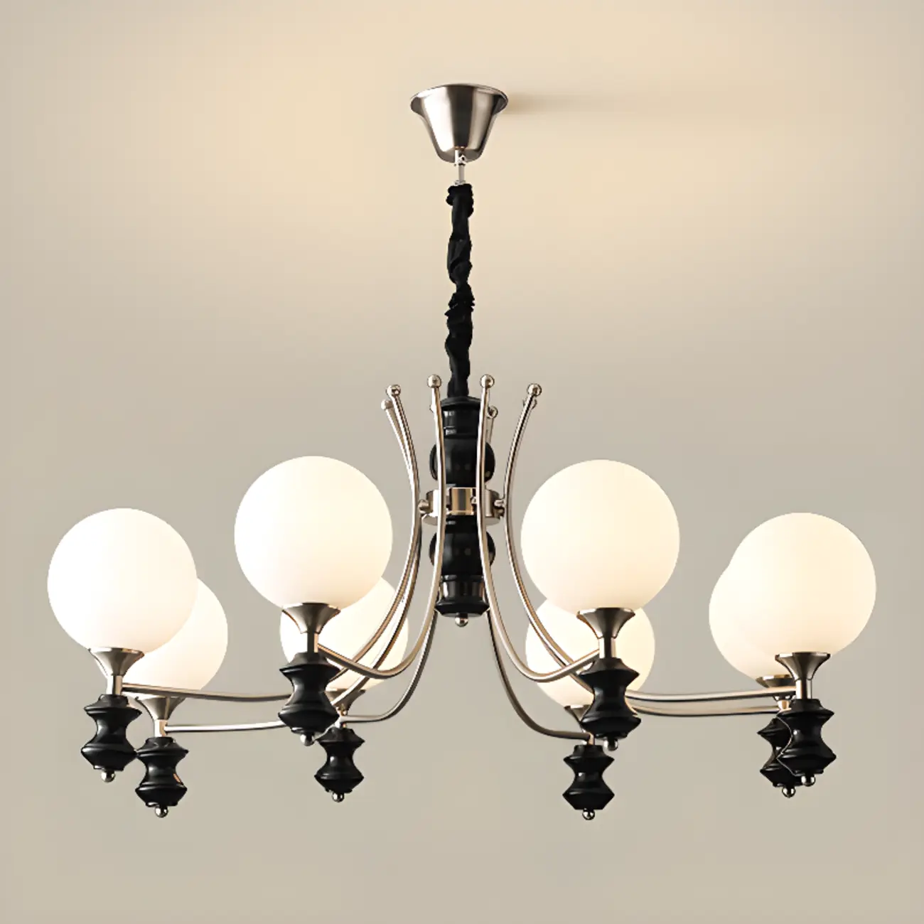 Multi-Light Globe Chandelier with White Glass Shades Image - 7 | homeyfad