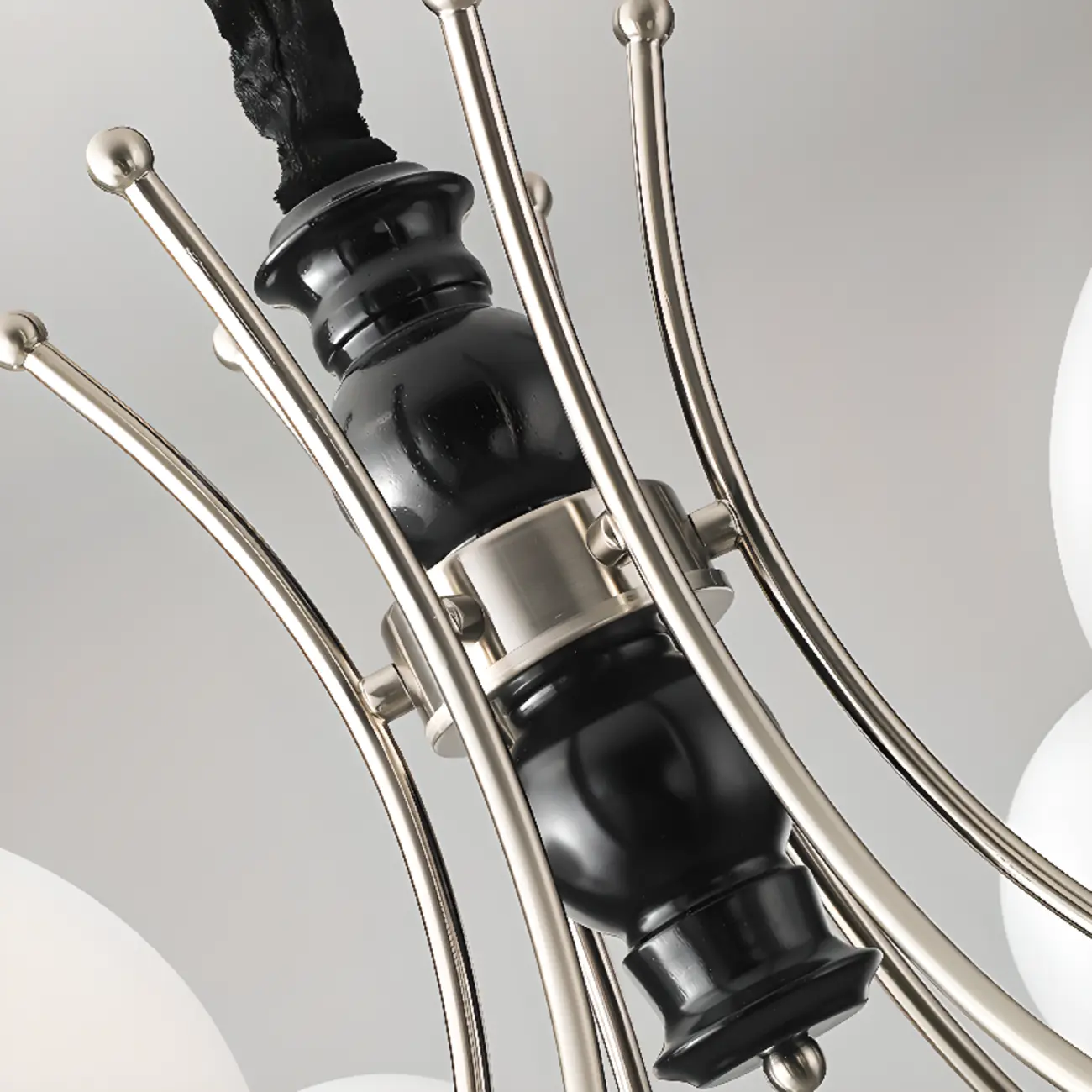 Multi-Light Globe Chandelier with White Glass Shades Image - 9 | homeyfad