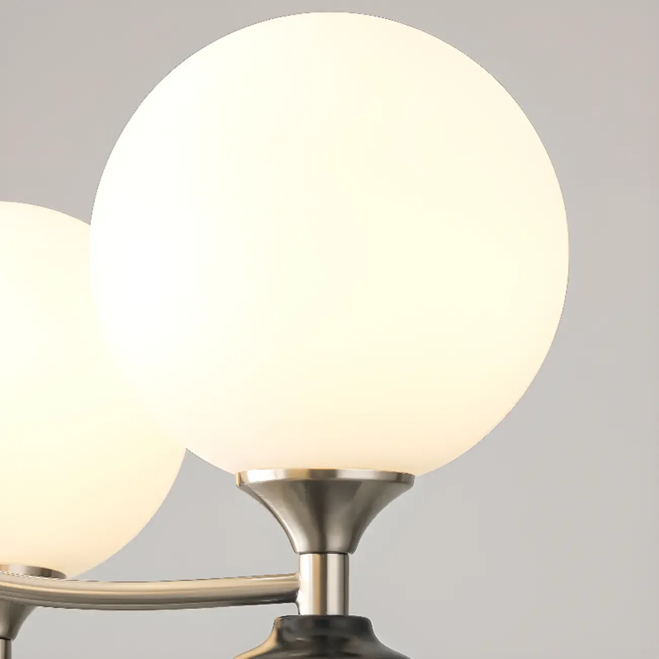 Multi-Light Globe Chandelier with White Glass Shades Image - 10