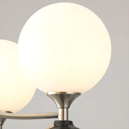Multi-Light Globe Chandelier with White Glass Shades Image - 10