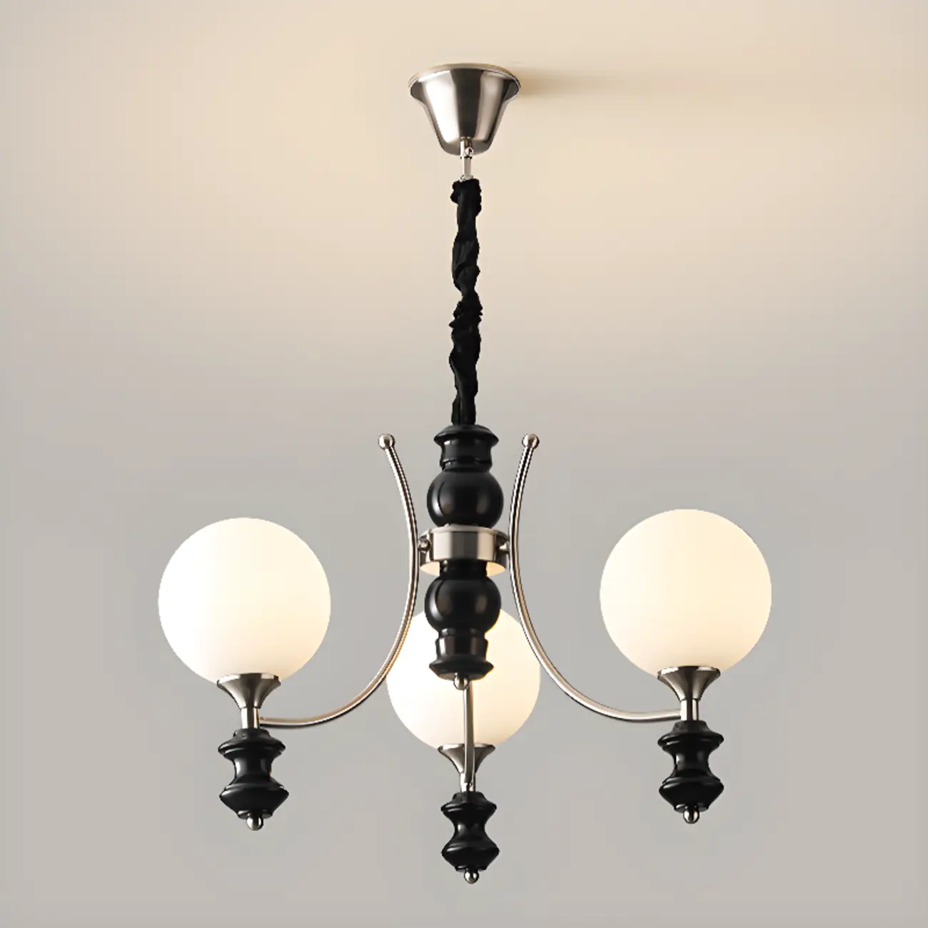 Multi-Light Globe Chandelier with White Glass Shades Image - 12 | homeyfad