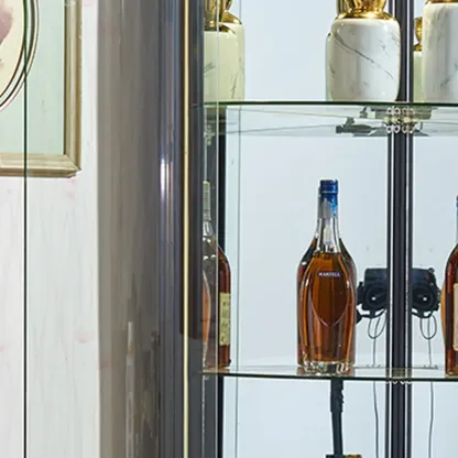 Tall Antique Black Corner Cabinet for Living Room Decor Image - 8