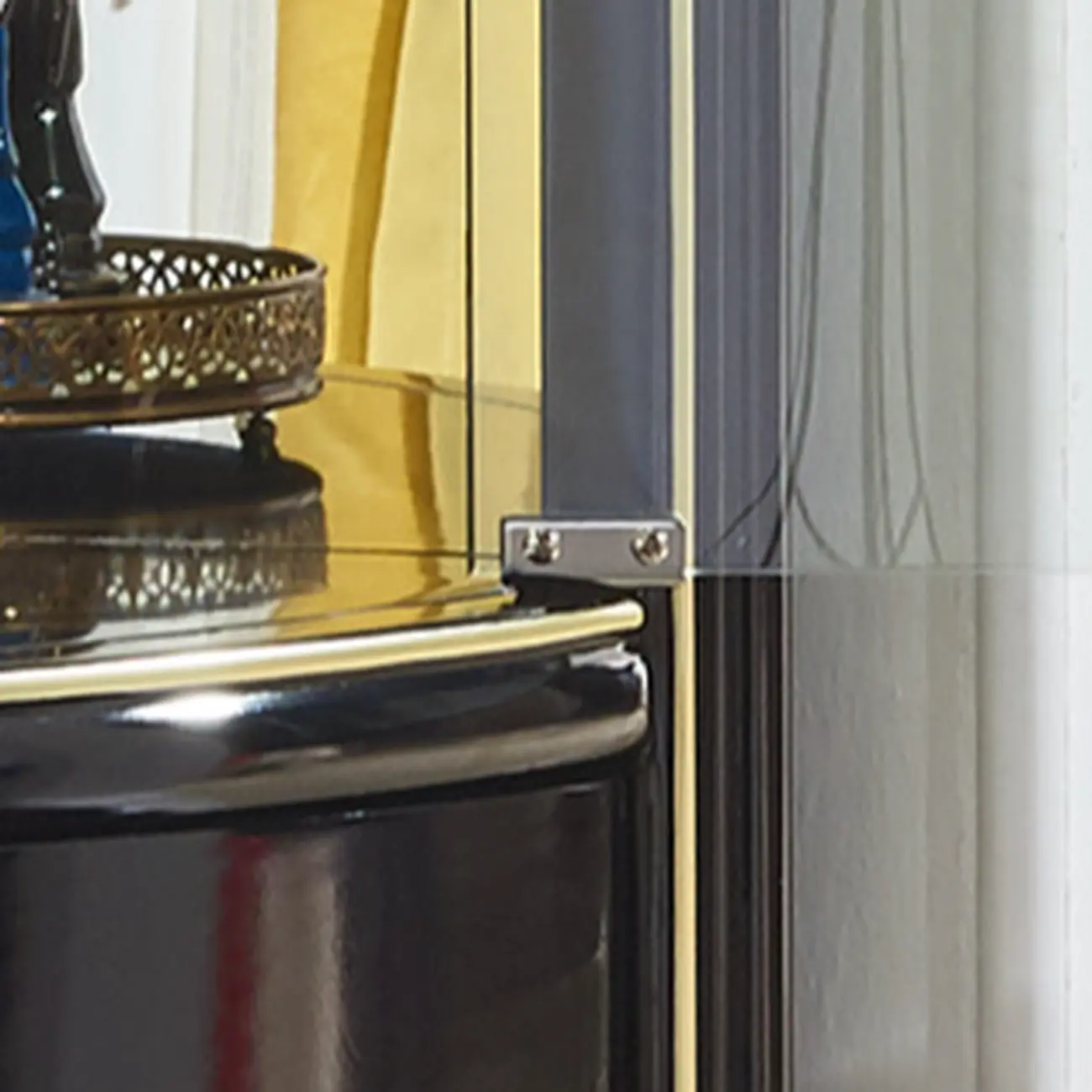 Tall Antique Black Corner Cabinet for Living Room Decor Image - 9 | homeyfad