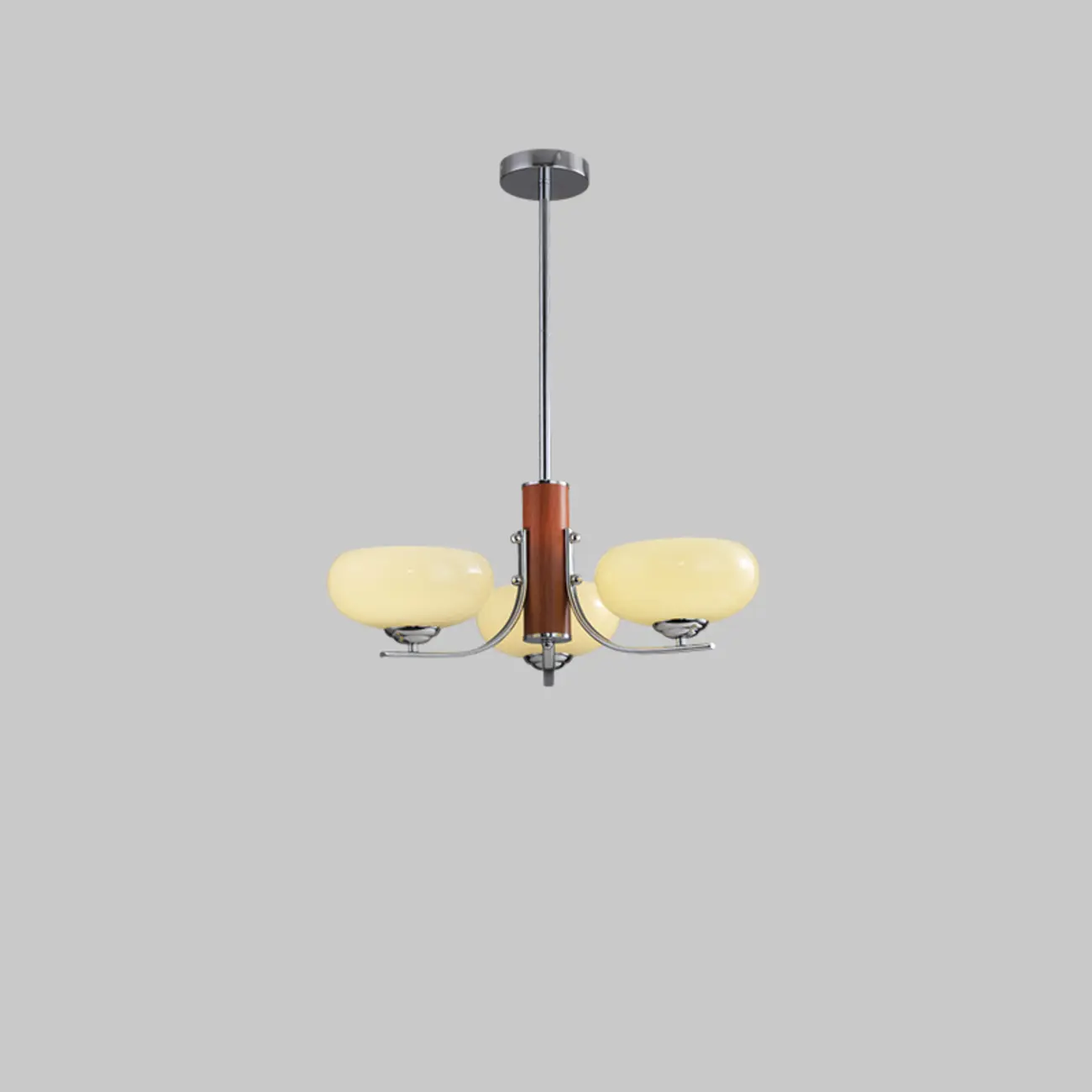 Modern Glass and Metal Chandelier with Drum Lampshape Image - 5 | homeyfad