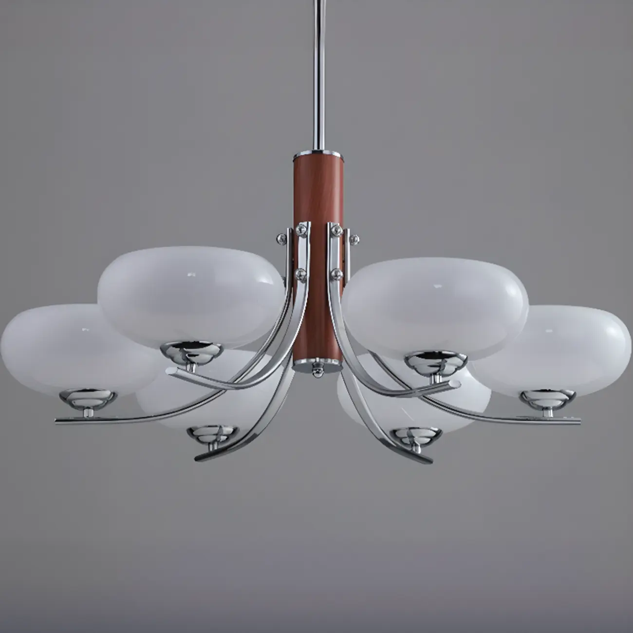 Modern Glass and Metal Chandelier with Drum Lampshape Image - 11 | homeyfad