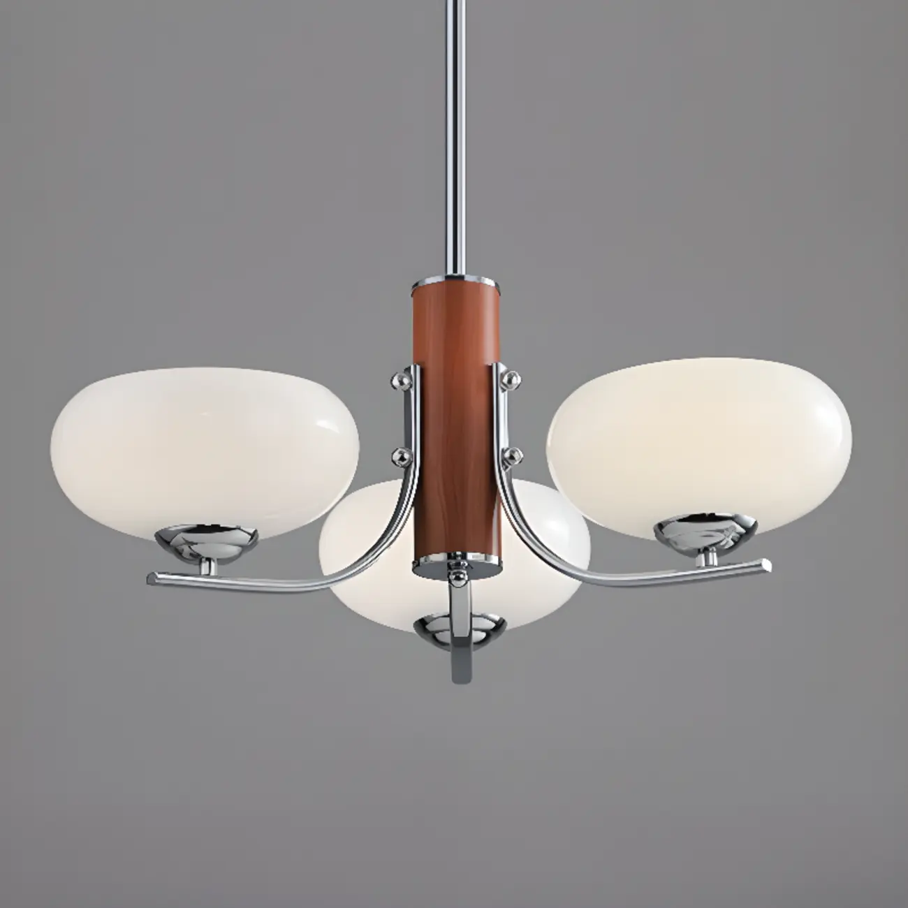 Modern Glass and Metal Chandelier with Drum Lampshape Image - 15 | homeyfad