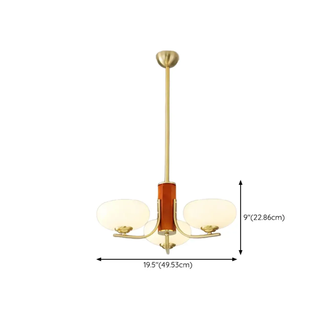 Modern Glass and Metal Chandelier with Drum Lampshape Image - 25