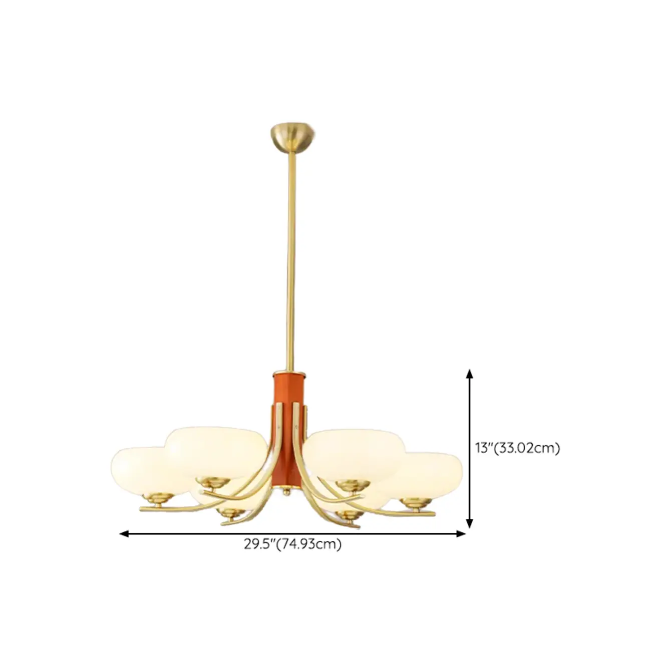 Modern Glass and Metal Chandelier with Drum Lampshape Image - 26 | homeyfad