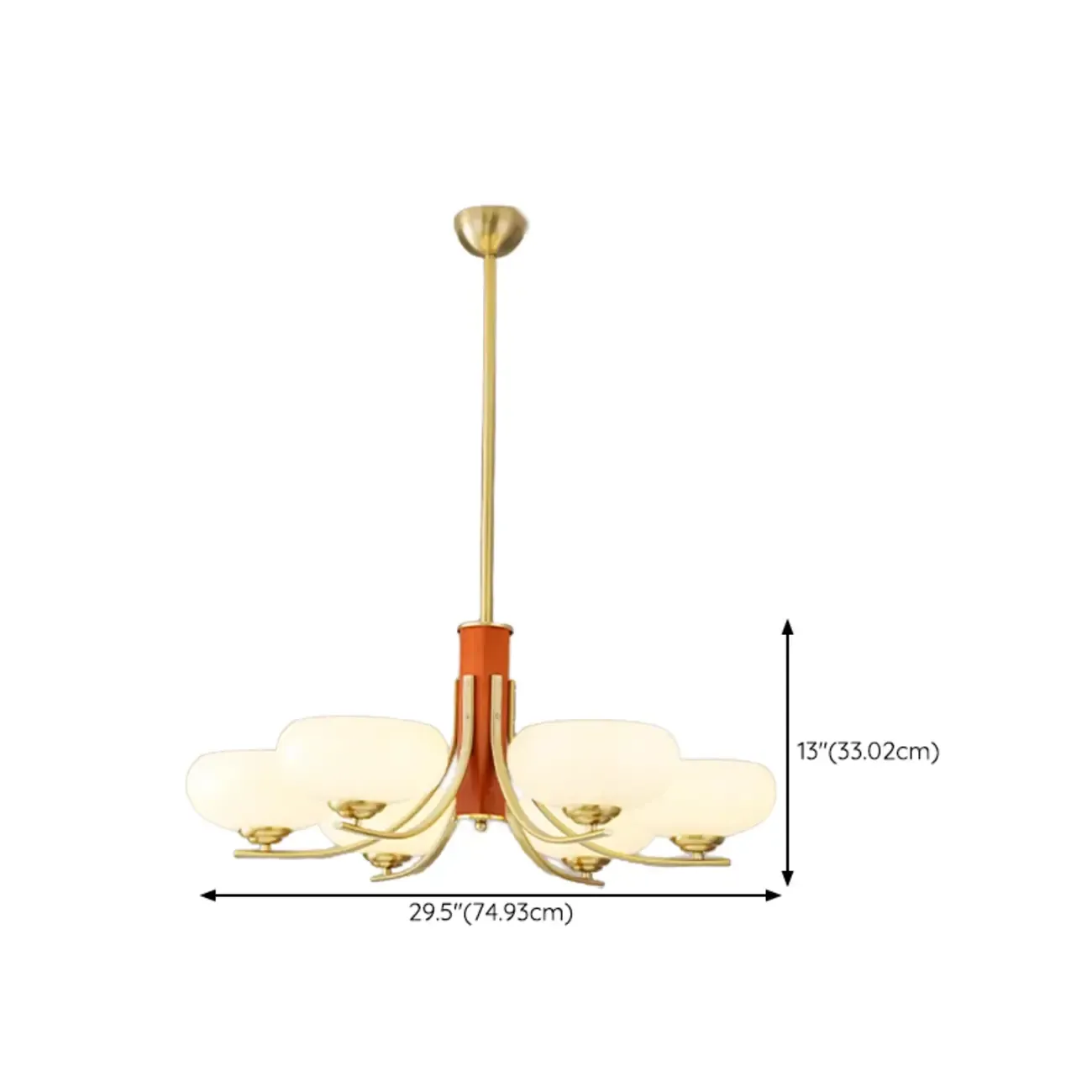 Modern Glass and Metal Chandelier with Drum Lampshape Image - 26