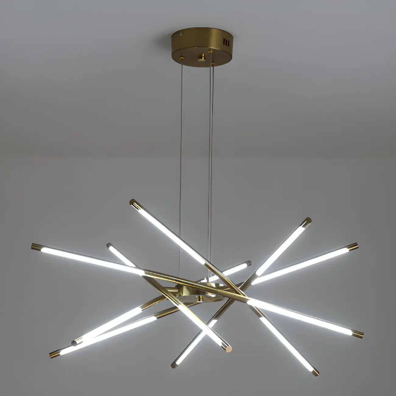 Modern LED Linear Chandelier with Adjustable Height Image - 6