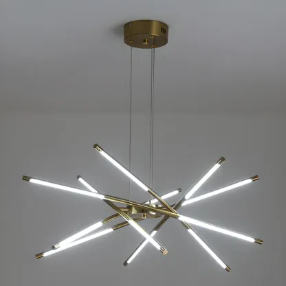 Modern LED Linear Chandelier with Adjustable Height Image - 6