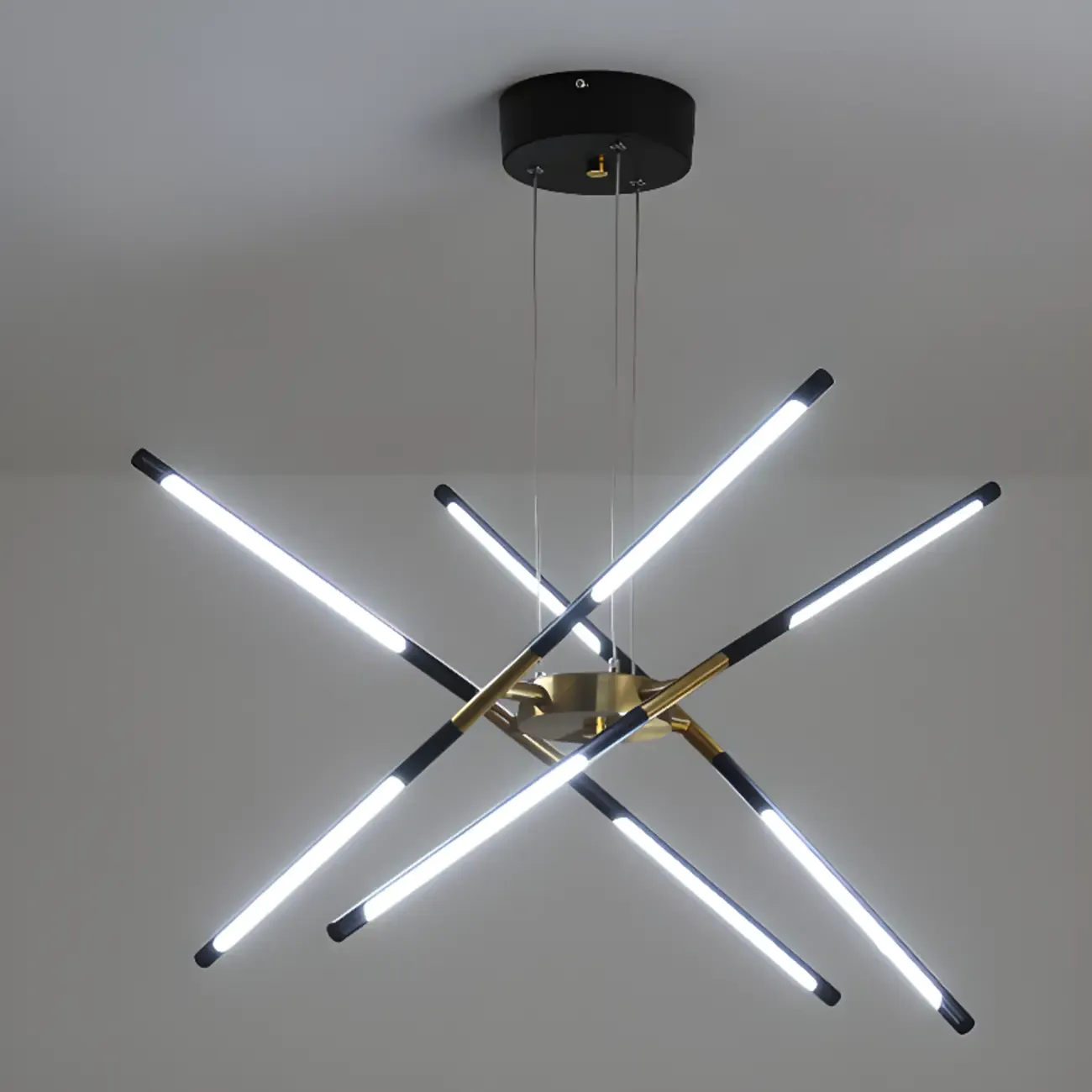 Modern LED Linear Chandelier with Adjustable Height Image - 7
