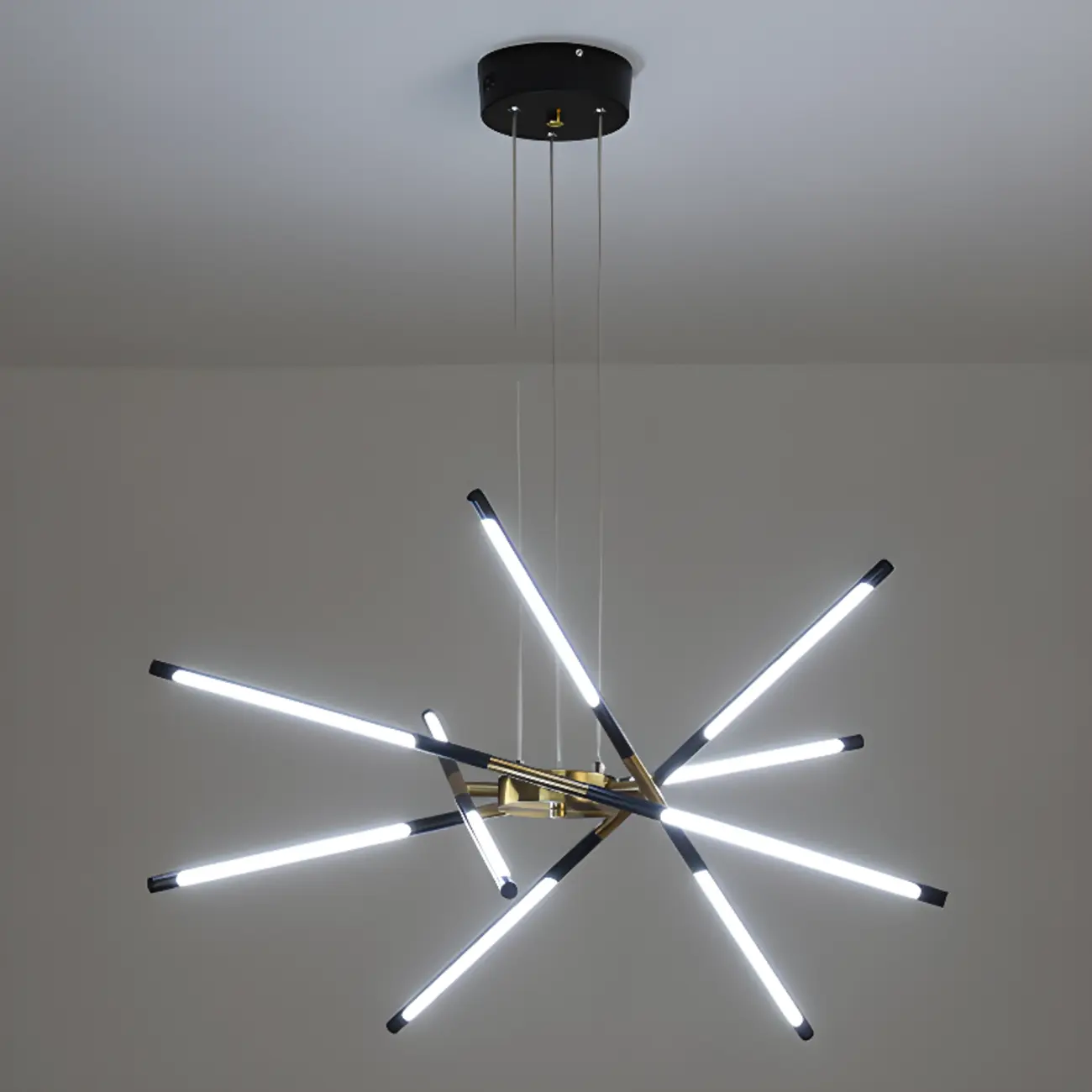 Modern LED Linear Chandelier with Adjustable Height Image - 8 | homeyfad