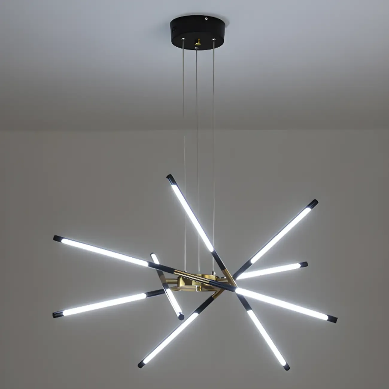 Modern LED Linear Chandelier with Adjustable Height Image - 8