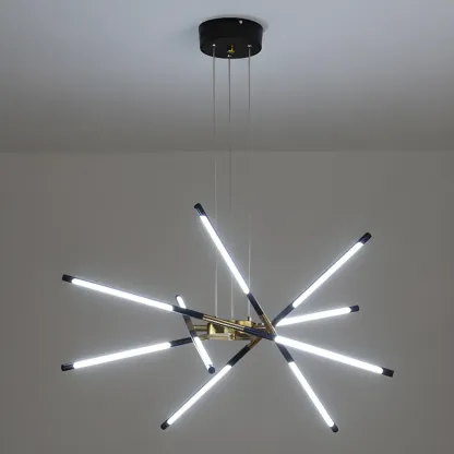 Modern LED Linear Chandelier with Adjustable Height Image - 8