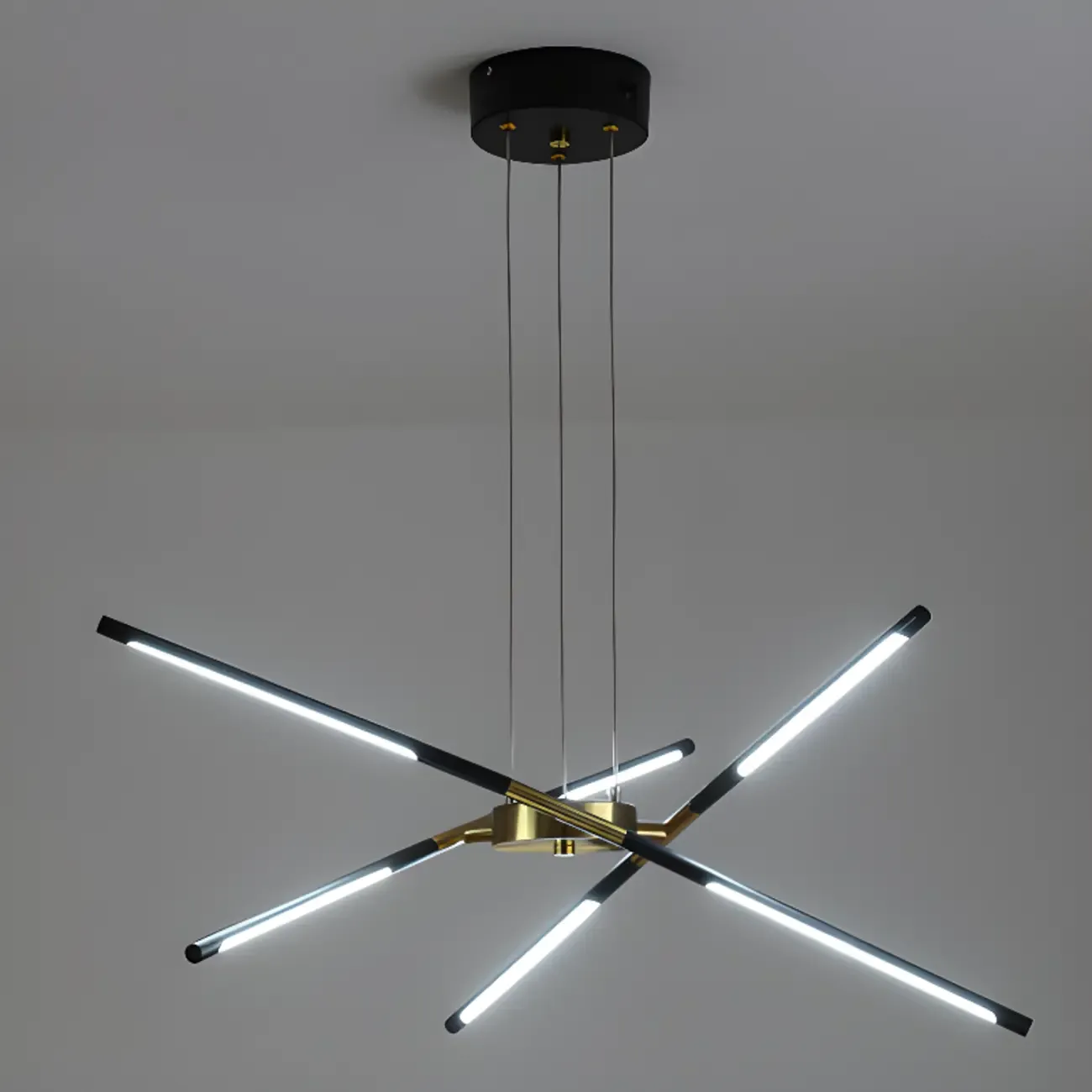 Modern LED Linear Chandelier with Adjustable Height Image - 9