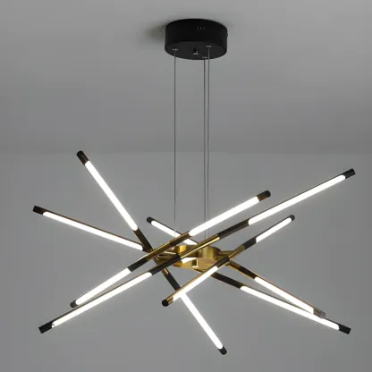 Modern LED Linear Chandelier with Adjustable Height Image - 10