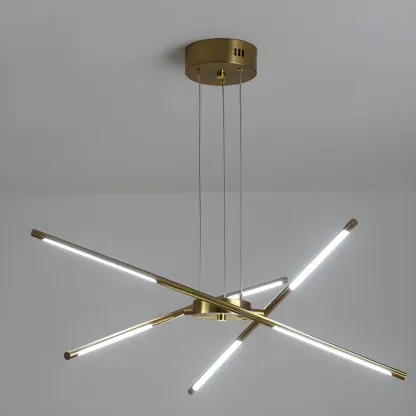 Modern LED Linear Chandelier with Adjustable Height Image - 12